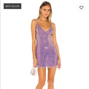 FREE PEOPLE gold rush mini dress, lilac 💜